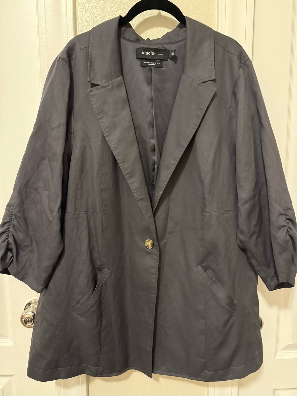 torrid Studio Slate Gray Single-Button Relaxed Blazer
